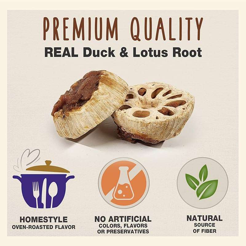 Cadet Gourmet Crunch'ems Homestyle Dog Treats, Natural Dog Chews with Real Chicken and Lotus Root, Duck 'N Veggie Flavor, 10 Count (Pack of 1) - Image 4