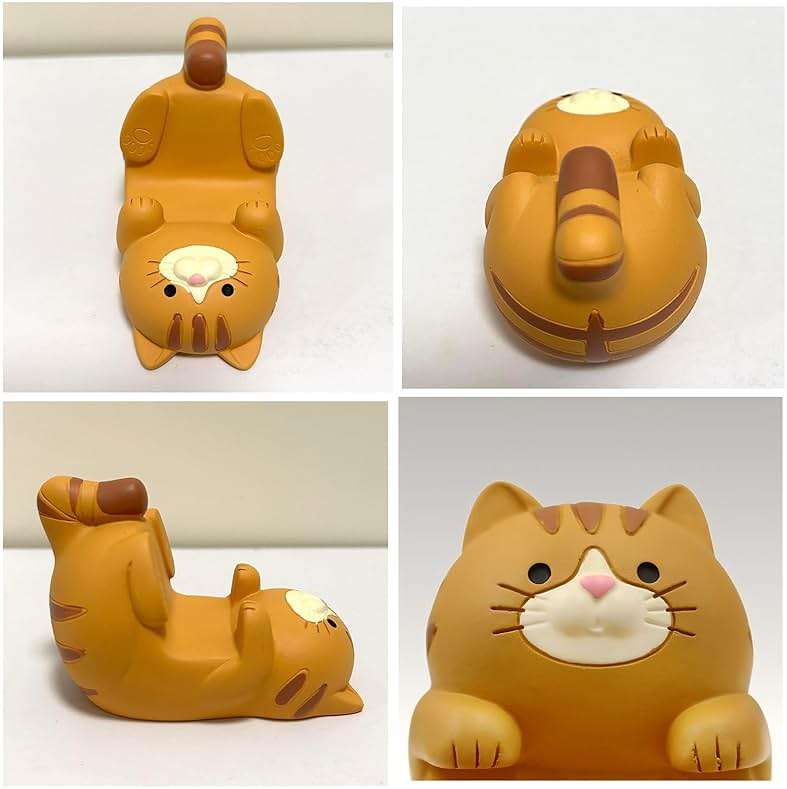 Gwindrise Cat Phone Stand Holder, Resin Desk Decor Accessory for Smartphones, Cute Phone Holder Gift for Cat Lovers, 3.3 x 2.3 x 2.0 inches, Orange - Image 5