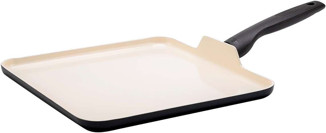 GreenPan Rio 11" Square Griddle Pan, Ceramic Nonstick Cookware, PFOA and PFAS-Free, Stay-Cool Bakelite Handle, Black - Image 1