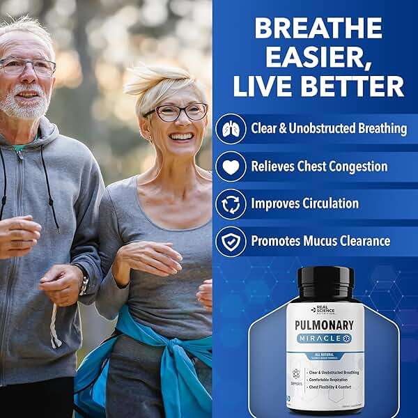 Pulmonary Miracle COPD Relief and Lung Detox Capsules to Clear Lungs & Aid Breathing - Lung Support Supplement with Vinitrox & GABA for Long-Term Cough & Respiratory Relief, 60 Caps (Pack of 3) - Image 2