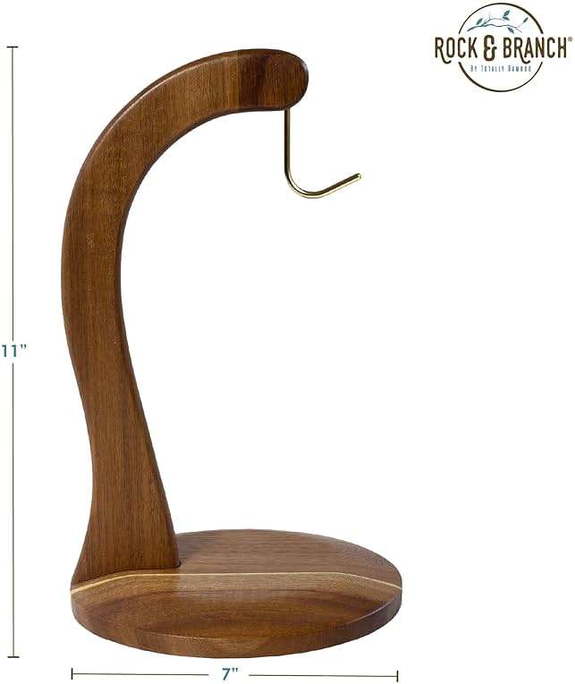 Totally Bamboo Rock & Branch Acacia Wood Banana Holder, Wooden Banana Hanger Stand with Metal Hook - Image 3