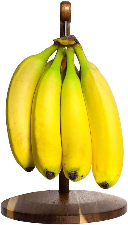 Totally Bamboo Rock & Branch Acacia Wood Banana Holder, Wooden Banana Hanger Stand with Metal Hook - Image 6