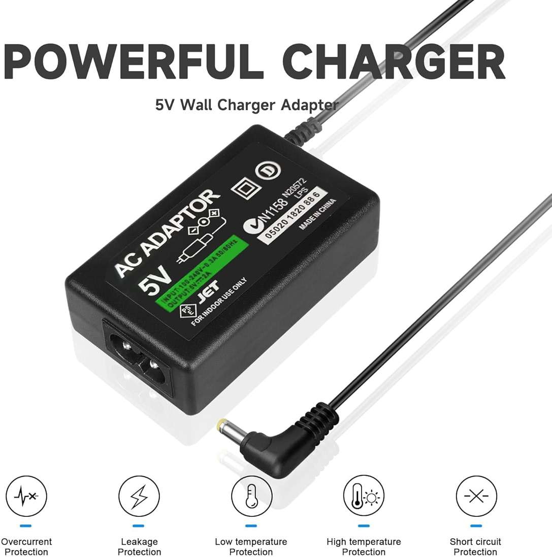 Replacement PSP Charger AC Adapter 5V Compatible with Sony PSP 1000 PSP Slim & Lite 2000 3000 PSP-110 PSP-1001 Series PSP-1001, 2001, PlayStation 3001 E-1000 L-Shape Replacement Sony Power Cord - Image 4