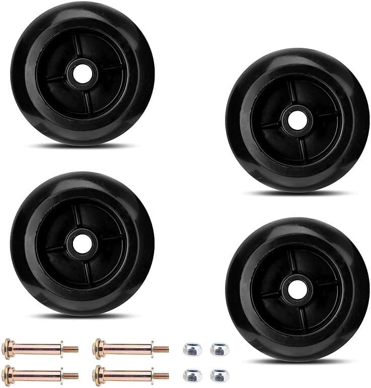 Set of 4 Lawn Mower Anti Scalp Deck Wheel Kit Compatible with Husqvarna Bad Boy Exmark Kubota Lawn-Boy Toro Mower Replace# 022-5234-98 103-3168 1-603299 539 10 26-43 1716353 K5351-42110 72490001 - Image 1