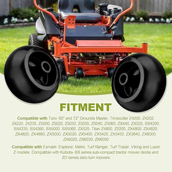 Set of 4 Lawn Mower Anti Scalp Deck Wheel Kit Compatible with Husqvarna Bad Boy Exmark Kubota Lawn-Boy Toro Mower Replace# 022-5234-98 103-3168 1-603299 539 10 26-43 1716353 K5351-42110 72490001 - Image 2