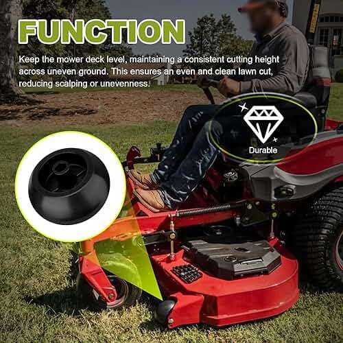 Set of 4 Lawn Mower Anti Scalp Deck Wheel Kit Compatible with Husqvarna Bad Boy Exmark Kubota Lawn-Boy Toro Mower Replace# 022-5234-98 103-3168 1-603299 539 10 26-43 1716353 K5351-42110 72490001 - Image 5