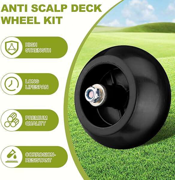 Set of 4 Lawn Mower Anti Scalp Deck Wheel Kit Compatible with Husqvarna Bad Boy Exmark Kubota Lawn-Boy Toro Mower Replace# 022-5234-98 103-3168 1-603299 539 10 26-43 1716353 K5351-42110 72490001 - Image 6