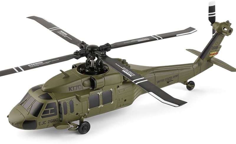 BrickCraftWorks WL K170 Blackk Hawk UH-60L 170, RC Military Helicopters for Adults, 2.4G 4CH Flybarless RC Helicopter with Adjustable Left and Right Hand Throttle (RTF Version) - Image 3