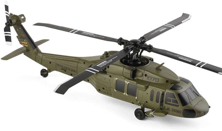BrickCraftWorks WL K170 Blackk Hawk UH-60L 170, RC Military Helicopters for Adults, 2.4G 4CH Flybarless RC Helicopter with Adjustable Left and Right Hand Throttle (RTF Version) - Image 8