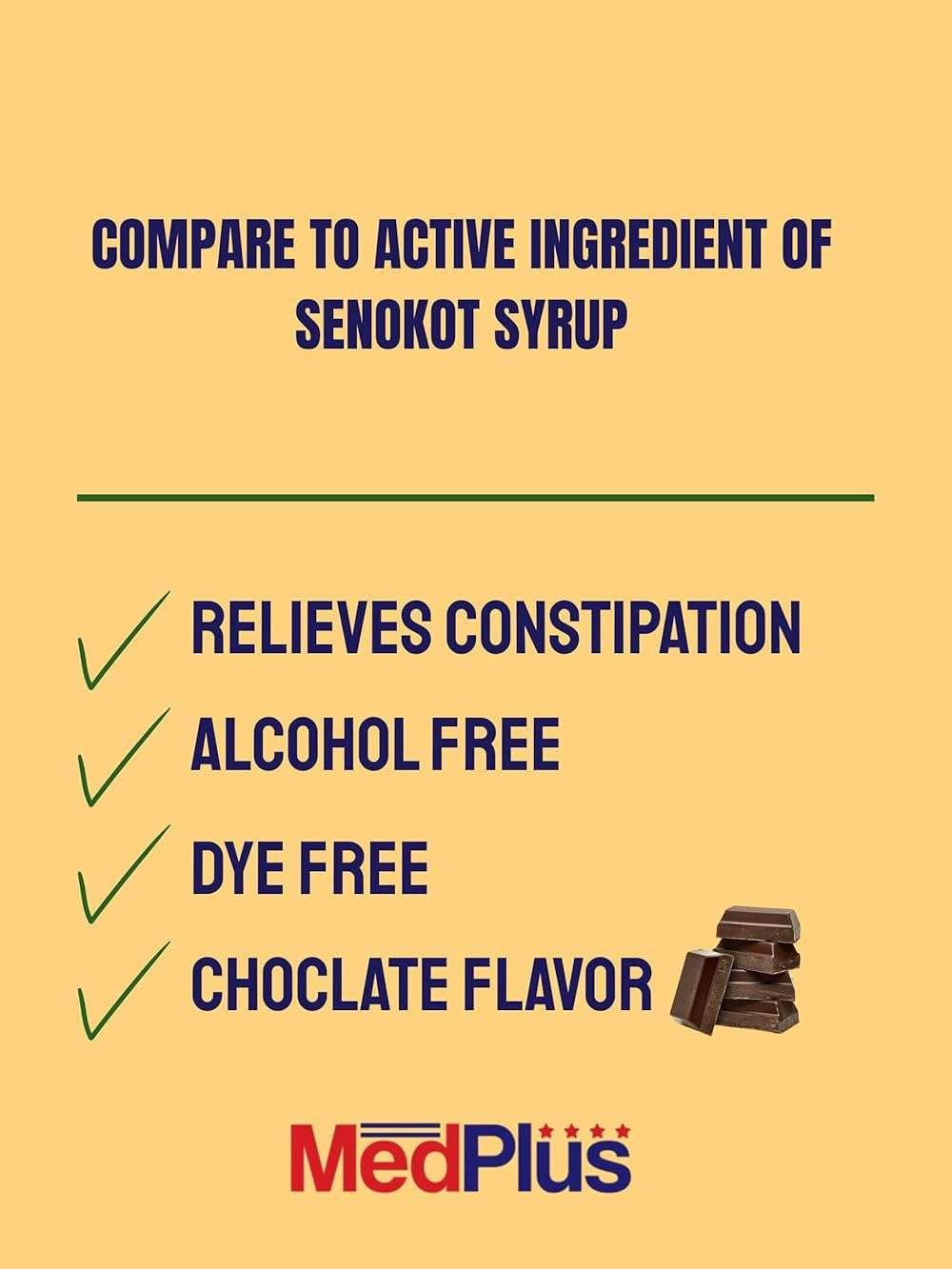 MedPlus Natural Vegetable Laxative - Senna Syrup 8.8mg/5ml - Constipation Relief - Chocolate Flavor - Compared to Senokot® Syrup - Made in USA - Image 5
