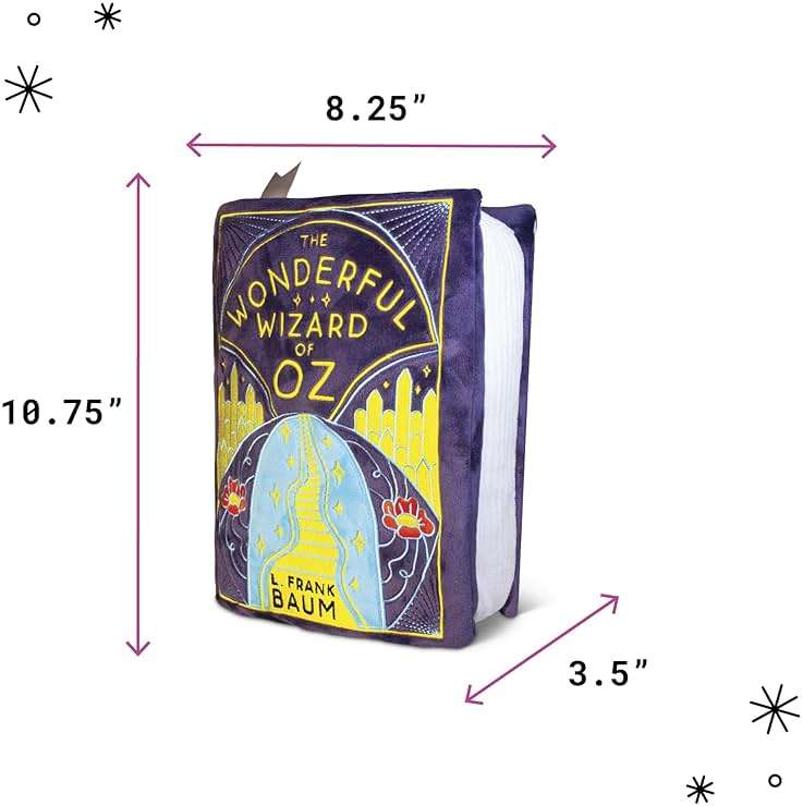 Punchkins Wizard of Oz Book Plush, Soft Collectible Gift for Book Lovers, Readers, Teachers, Bookworms-Literary Decor for Library, Office, or Study– 11x7/PillowSize - Image 3