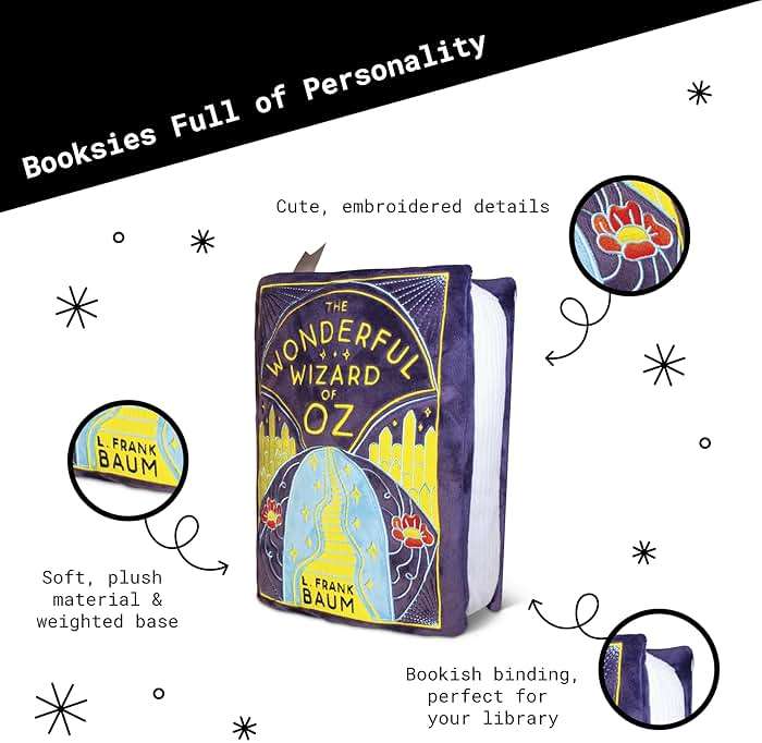 Punchkins Wizard of Oz Book Plush, Soft Collectible Gift for Book Lovers, Readers, Teachers, Bookworms-Literary Decor for Library, Office, or Study– 11x7/PillowSize - Image 5