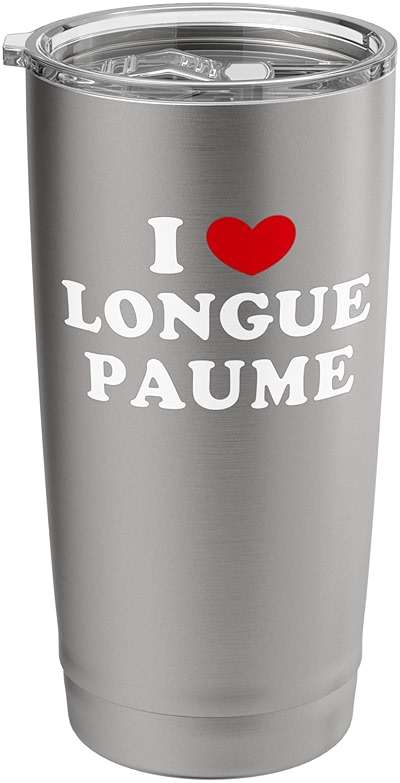 I Love Longue Paume, I Heart Longue Paume Stainless Steel Insulated Tumbler - Image 1