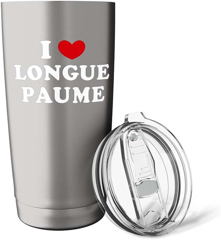 I Love Longue Paume, I Heart Longue Paume Stainless Steel Insulated Tumbler - Image 6