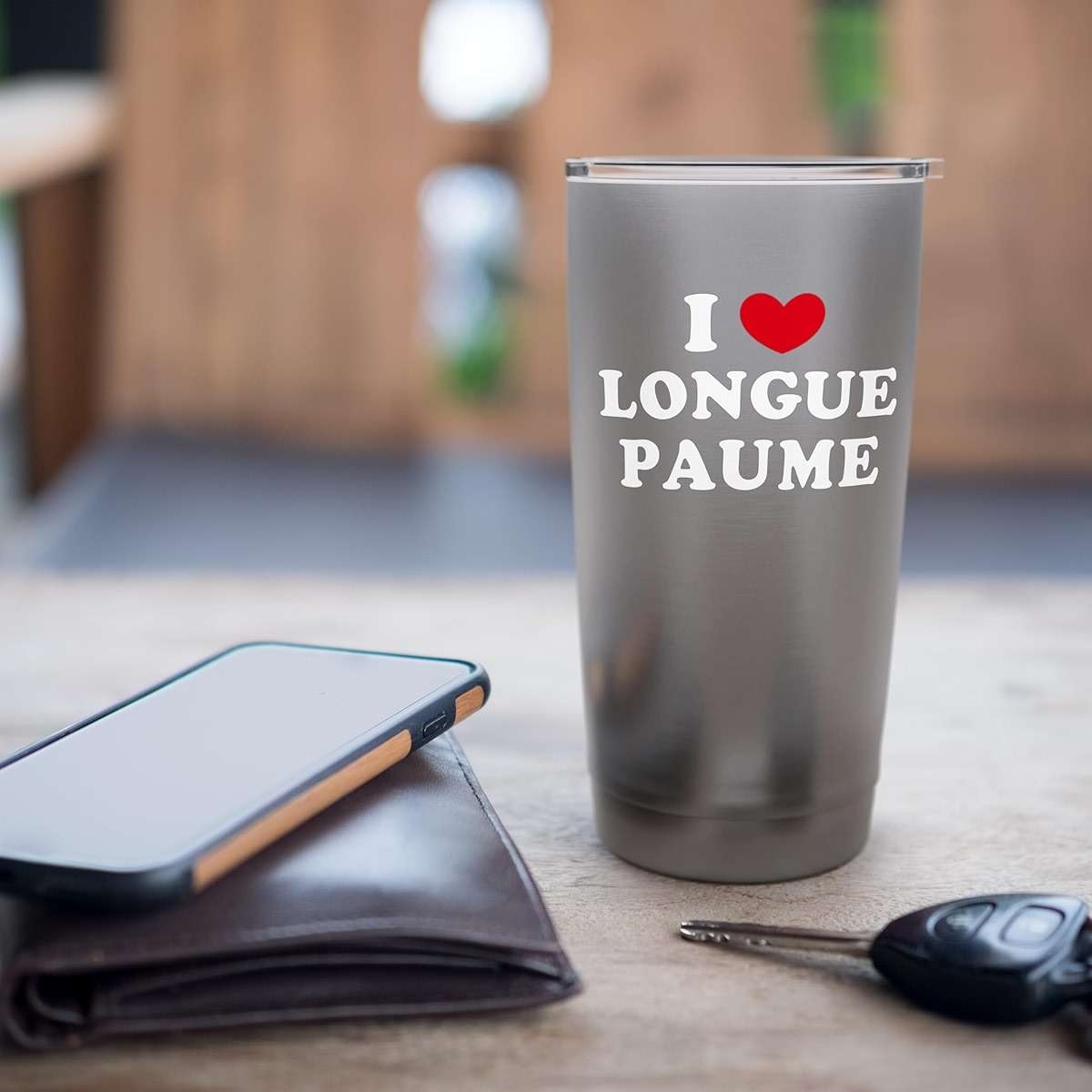 I Love Longue Paume, I Heart Longue Paume Stainless Steel Insulated Tumbler - Image 7