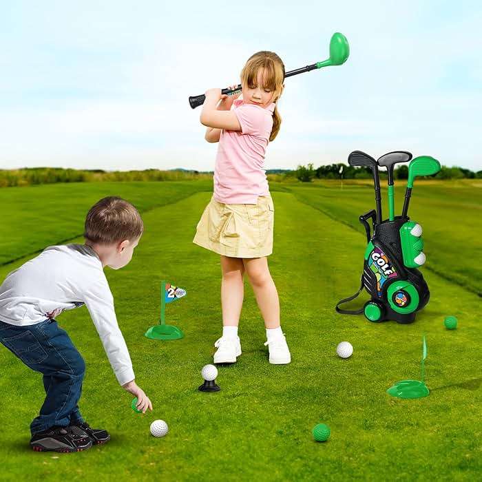 Liberry Toddler Golf Set for Ages 2 3 4 Boys Girls, Upgraded Kids Golf Cart with Shoulder Strap Design, Outdoor Indoor Sports Toys Birthday Gifts, Black - Image 2