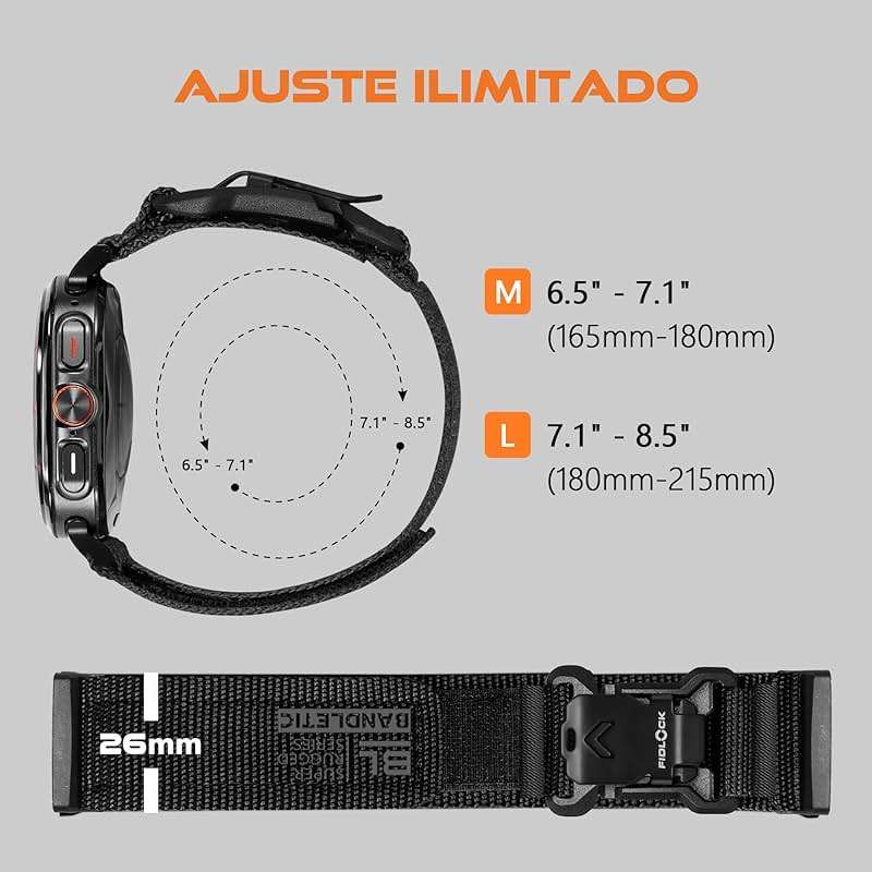 Bandletic R-Nylon Bands Compatible with Samsung Galaxy Watch Ultra Band 47mm for Men and Women, Soft Nylon Sport Band with Magnetic Fidlock V-Buckle Replacement Strap with Stainless Steel Metal Buckle - Image 3