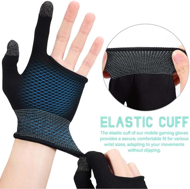 SUPVOX Gaming Finger Gloves Set: Touchscreen Gamer Gloves with Finger Sleeves for Sweaty Hands - Ultra-Thin, Breathable, and Anti-Slip for Tablet Gaming - Image 2