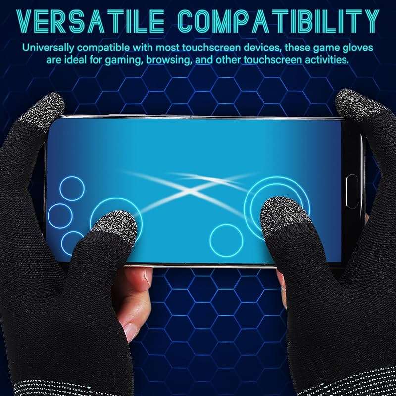 SUPVOX Gaming Finger Gloves Set: Touchscreen Gamer Gloves with Finger Sleeves for Sweaty Hands - Ultra-Thin, Breathable, and Anti-Slip for Tablet Gaming - Image 5