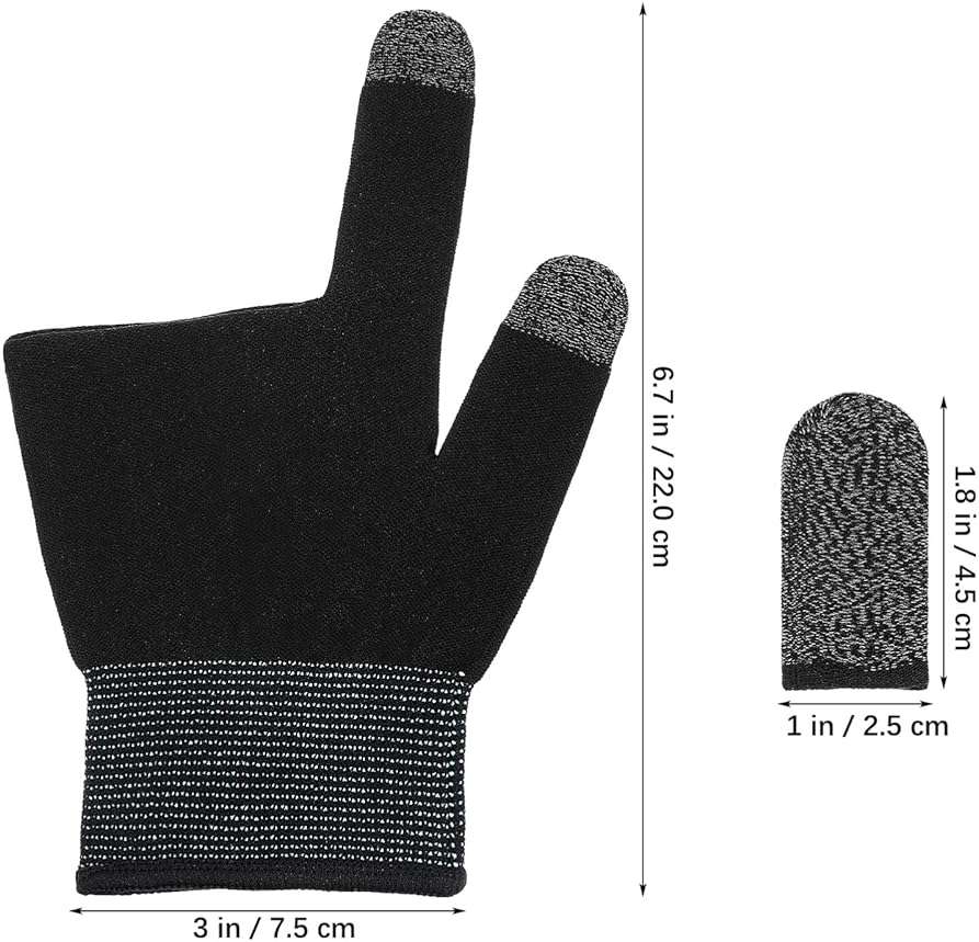 SUPVOX Gaming Finger Gloves Set: Touchscreen Gamer Gloves with Finger Sleeves for Sweaty Hands - Ultra-Thin, Breathable, and Anti-Slip for Tablet Gaming - Image 6