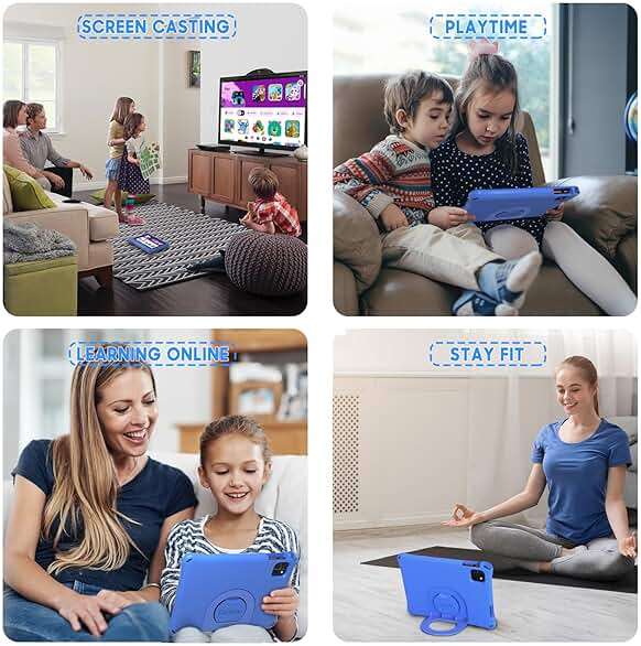 Kids Tablet: 10 Inch Android 15 Tablet for Kids, 64GB Octa-Core 6000mAh Battery, WiFi 6, Pre-Installed Kids Apps, Parental Control with EVA Protective Case – Ideal Gift for Toddler, Blue - Image 7
