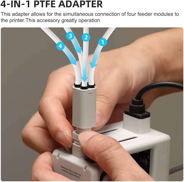 YIBEICO 4-in-1 PTFE Adapter Replacement for Bambu Lab A1/A1mini 3D Printer Accessories,Excellent AMS Tubing Connectors - Image 2