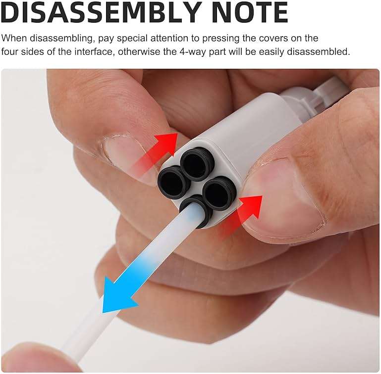 YIBEICO 4-in-1 PTFE Adapter Replacement for Bambu Lab A1/A1mini 3D Printer Accessories,Excellent AMS Tubing Connectors - Image 3