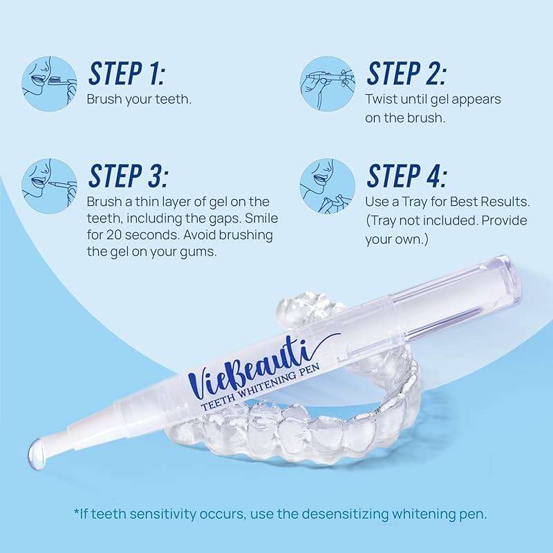 Teeth Whitening Pen Gel Kit, 35% Carbamide Peroxide Gel for Stain Removal, No Sensitivity, Remineralizing Pen, Brighter Smile in 2 Weeks, Mint Flavor, 5 Pack - Image 5