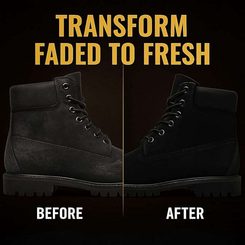 Eagle Nubuck & Suede Dye Black with Applicator & 3-Way Suede Brush - Suede Color Restorer for Shoes, Boots, Jackets, Purses & More - Black Suede Dye & Conditioner - Image 3