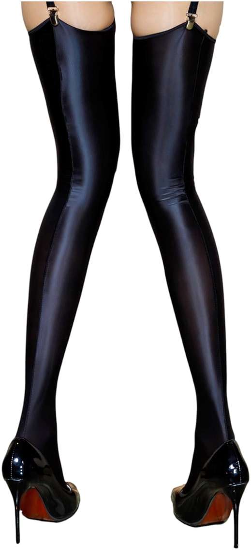 Men's Sissy High Over Knee Glossy Oil Shiny Stocking, Femboy Thigh High Stockings, for Cross-dressing - Image 2