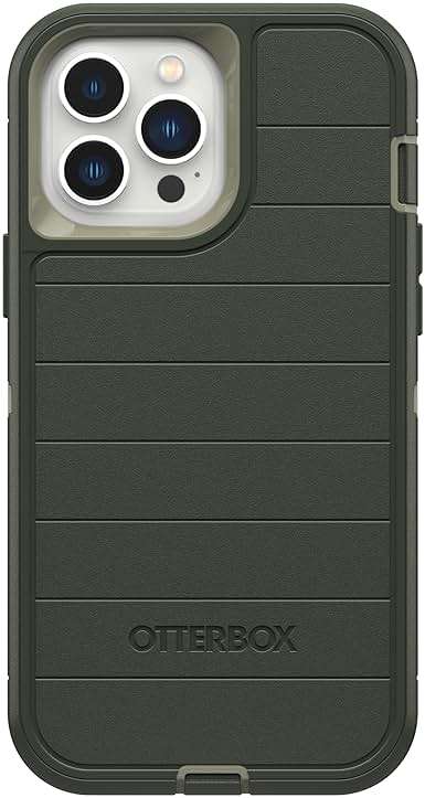 OtterBox iPhone 13 Pro Max & iPhone 12 Pro Max (Only) - Defender Series Screenless Edition Case - Lichen the Trek (Green) - Holster Clip Included - Microbial Defense Protection - Non-Retail Packaging - Image 3