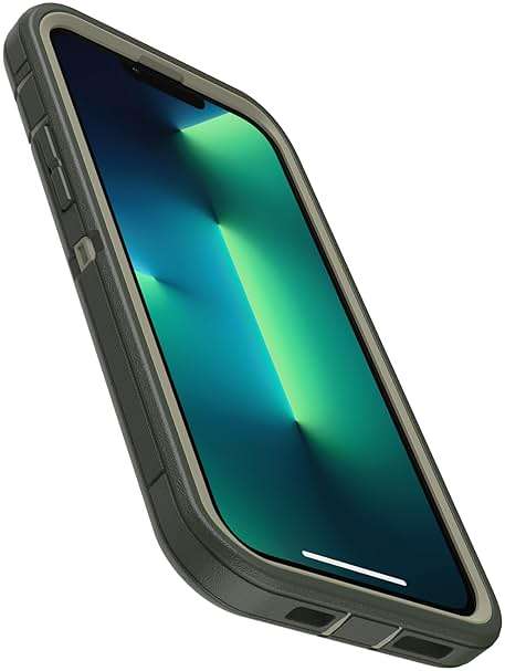 OtterBox iPhone 13 Pro Max & iPhone 12 Pro Max (Only) - Defender Series Screenless Edition Case - Lichen the Trek (Green) - Holster Clip Included - Microbial Defense Protection - Non-Retail Packaging - Image 5