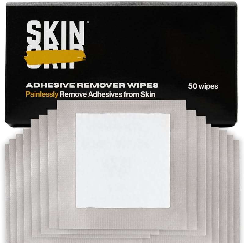 Skin Grip Adhesive Remover Wipes - 50 Ct | Medical Adhesive Remover for Skin | Dexcom Patch Removal | Skin-Friendly Adhesive Removal Wipes | Ostomy Adhesive Remover Wipes | CGMs & Sensor Cleanup - Image 1