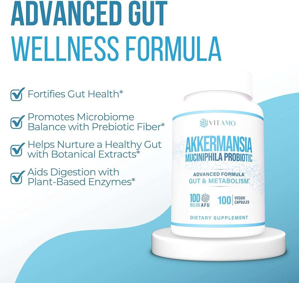 Vitamo Akkermansia Muciniphila Probiotic Supplement - 100 Million AFU, GLP-1 Activator for Weight Loss Support - Metabolic & Digestive Health for Men & Women – Made in USA – 100 Capsules - Image 2