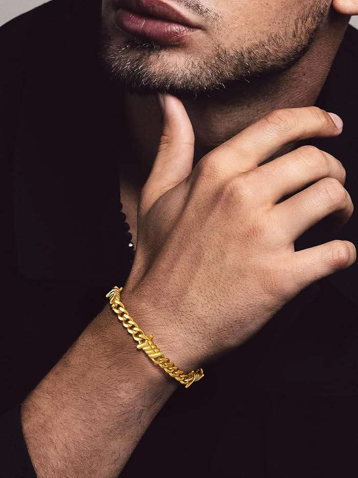 Bandmax Barbed Wire Chain Bracelets for Men Women Stainless Steel/Black/Gold Thorn Cuban Link Bracelet Adjustable Punk Emo Style Jewelry Gift - Image 5