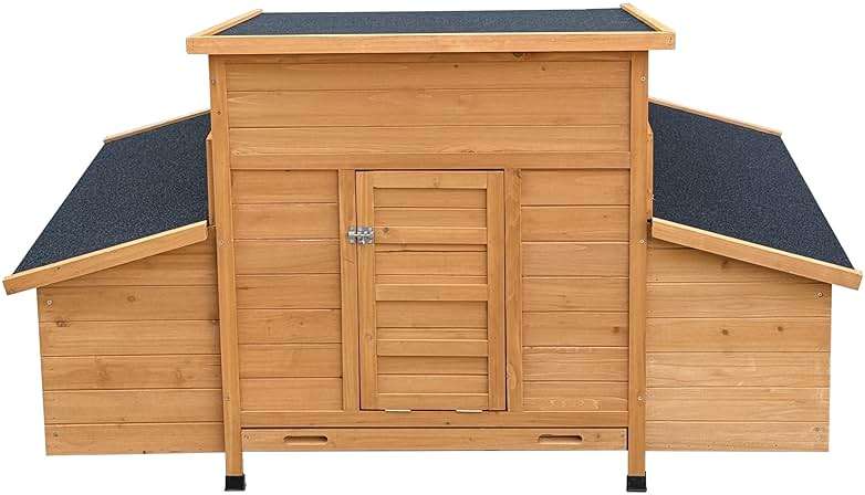 RUNVA Chicken Coop, Large Wooden Chicken Hutch with 6 Nesting Boxes, Outdoor Hen House,Small Animal Cages, Duck Houses - Image 2