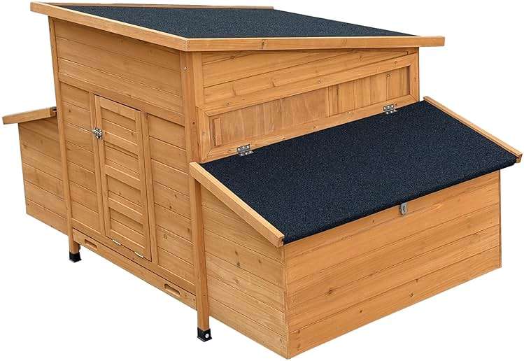 RUNVA Chicken Coop, Large Wooden Chicken Hutch with 6 Nesting Boxes, Outdoor Hen House,Small Animal Cages, Duck Houses - Image 3