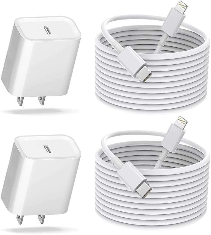Fast iPhone Charger, [MFi Certified] 2Pack 10FT Extra Long Quick USB C to Lightning Cable Cords + 20W PD USB C Charger Block Fast iPhone Charging Adapter for iPhone 14 Pro Max/Plus/13/12/11/XS/XR/X/SE - Image 1