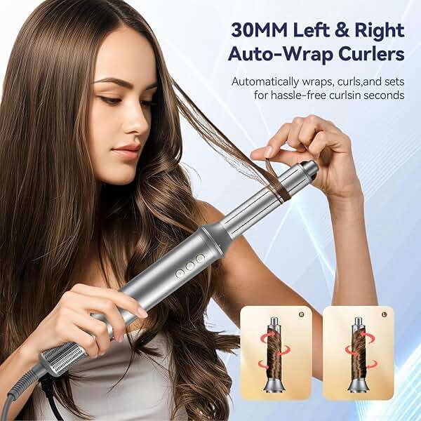 5 in 1 Hair Dryer Brush Set,Professional Blow Dryer Brush,High-Speed Hot Air Styler Wrap for Women,Multi Stylers - Volumize,Curl,Straighten,Frizz-Free,No Heat Damage (ZCY892-A) - Image 4