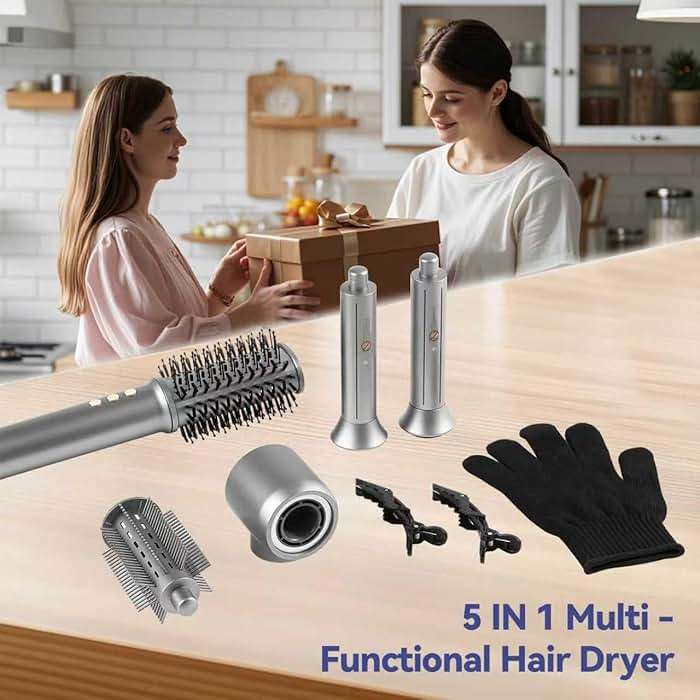 5 in 1 Hair Dryer Brush Set,Professional Blow Dryer Brush,High-Speed Hot Air Styler Wrap for Women,Multi Stylers - Volumize,Curl,Straighten,Frizz-Free,No Heat Damage (ZCY892-A) - Image 7