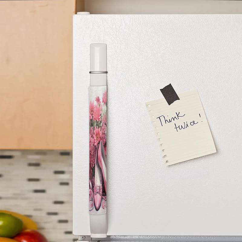 Pardick Refrigerator Door Handle Covers Set of 2 Flower Dance Shoes Fridge Door Handle Keep Your Kitchen Appliance Clean, Dishwasher Fridge Mocrowave Oven Door Decor Protector Handle Cover - Image 2
