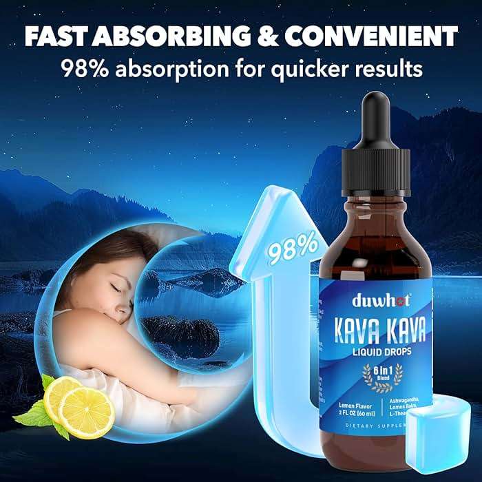 duwhot Kava Kava Extract Liquid Drops with Ashwagandha Lemon Balm L-Theanine, High Potency Kava Root Extract Tincture Supplement for Relaxation, 2 Fl Oz - Image 5
