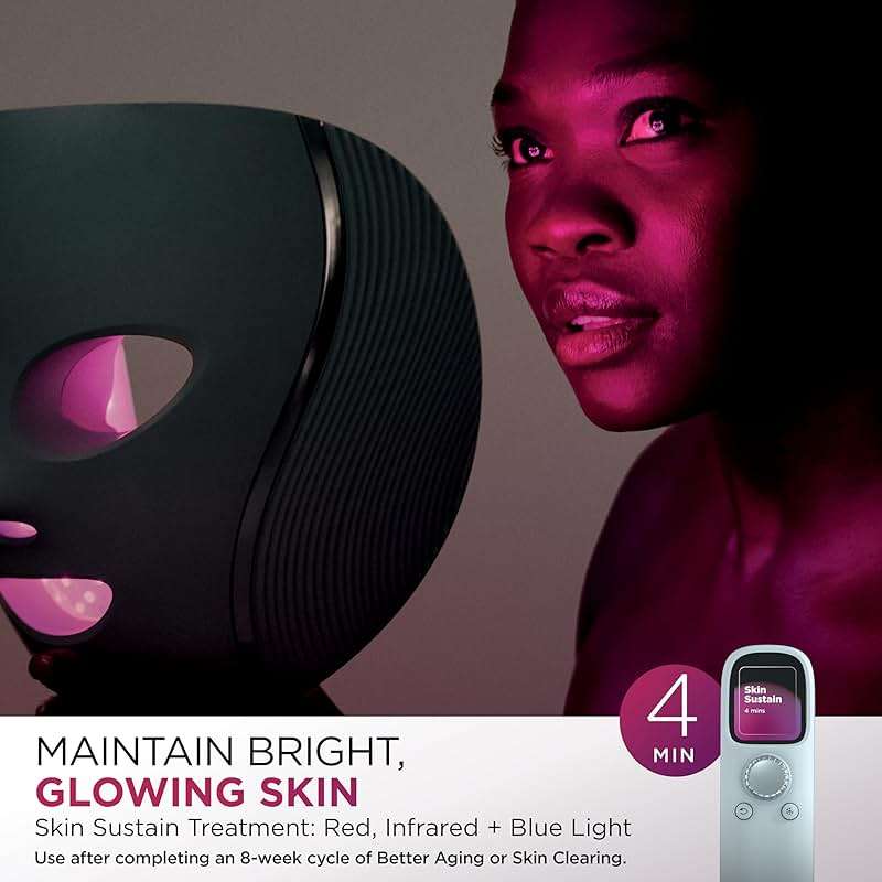 Shark CryoGlow LED Face Mask with Under-Eye Cooling, Anti-Ageing & Blemish Repair, Red & Blue LED, Infrared Light Therapy, USB-C, Remote Control, Storage Bag, Lilac Chill, FW312PL - Image 9