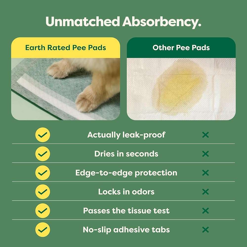 Earth Rated 3-in-1 Max Absorbency Puppy Pee Pads for Dogs, Odor Blocking, Leak Prevention Potty Training Pad, XL, 28 x 34 Inches, 7 Count - Image 4