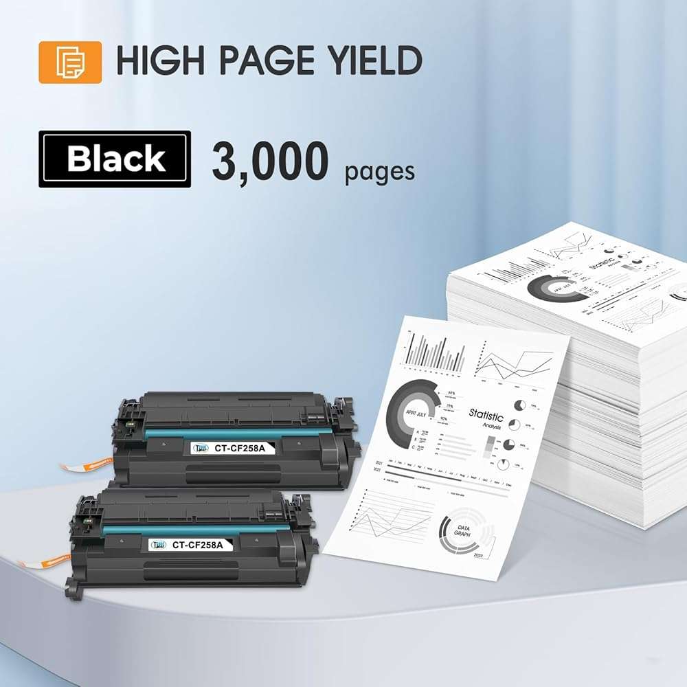 CF258A 58A Toner Cartridge Black M404n Compatible for HP 58A CF258A 58X CF258X Toner for HP LaserJet Pro M404n M404dn M404dw M404 MFP M428fdw M428fdn M428dw Printer Ink High Yield 2 Pack with Chip - Image 3