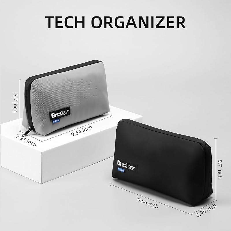 RIGHT AWAY Travel Tech Pouch，Waterproof Cord Case，Electronics Organizer Travel Case，Cable Organizer Storage Bag For Phone, Charger, Accessories(BLACK) - Image 2
