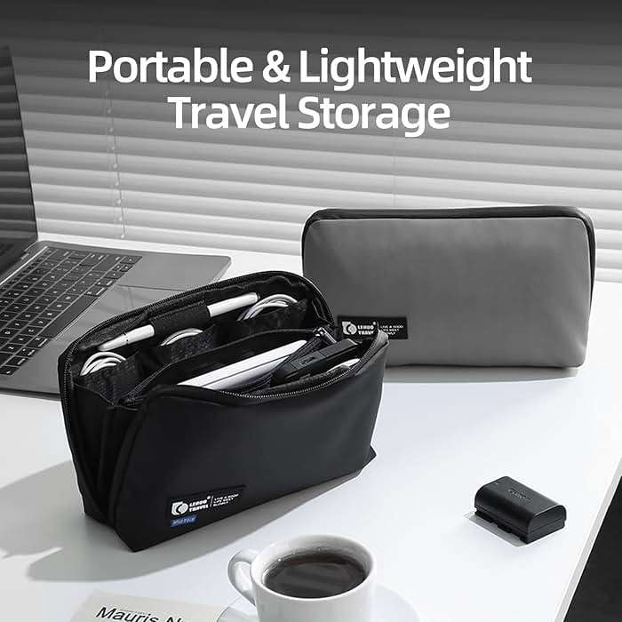 RIGHT AWAY Travel Tech Pouch，Waterproof Cord Case，Electronics Organizer Travel Case，Cable Organizer Storage Bag For Phone, Charger, Accessories(BLACK) - Image 6