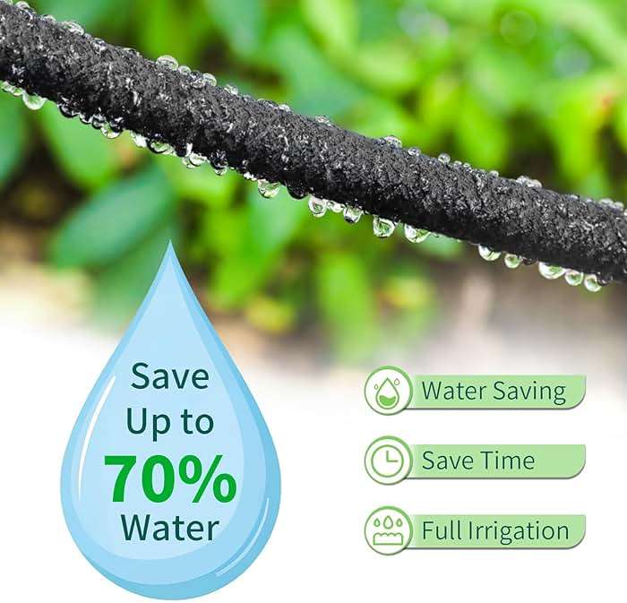 TLGREEN 100ft 1/2" Heavy-Duty Soaker Hose Kit with Solid Brass Connectors – Durable Rubber Drip Hose for Efficient Garden, Lawn, and Yard Irrigation, Saves 70% Water - Image 4