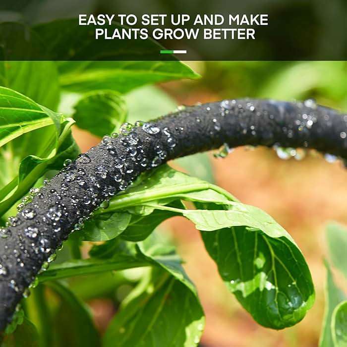 TLGREEN 100ft 1/2" Heavy-Duty Soaker Hose Kit with Solid Brass Connectors – Durable Rubber Drip Hose for Efficient Garden, Lawn, and Yard Irrigation, Saves 70% Water - Image 7