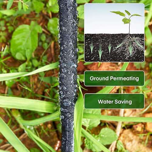 TLGREEN 100ft 1/2" Heavy-Duty Soaker Hose Kit with Solid Brass Connectors – Durable Rubber Drip Hose for Efficient Garden, Lawn, and Yard Irrigation, Saves 70% Water - Image 8